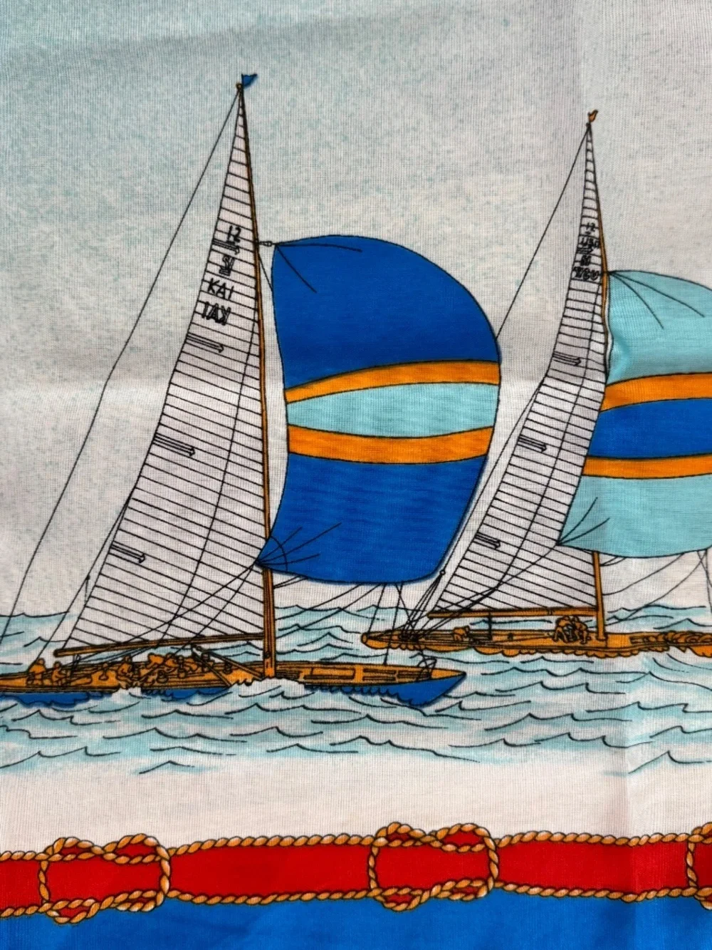 Marina Yachting Women's Square Sailboat Silk Scarf GUG